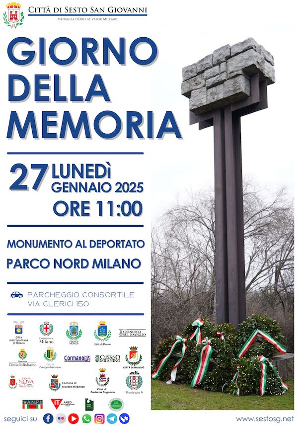 Lun 27 Gen - PR Nord Milano - Giorno della Memoria 2025: commemorazione al Monumento al Deportato